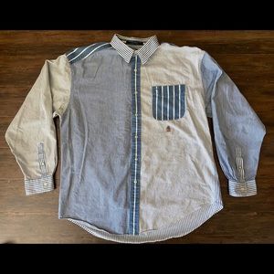 Tommy Hilfiger Color Block Striped Denim Shirt